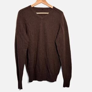 Muji‎ Sweater Brown Wool Yak Blend Crewneck Pullover Knit Mens XL